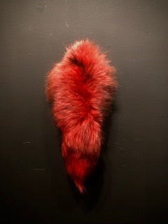 Red Dyed Fox Tail Keychain