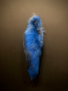 Blue Dyed Fox Tail Keychain