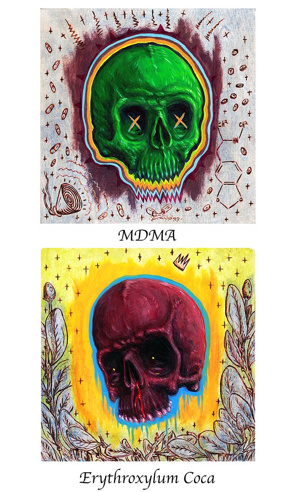 Individual Drug Skull Giclee Prints