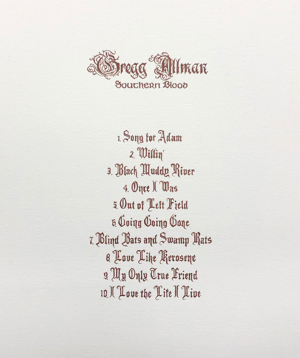 Southern Blood Track Listing