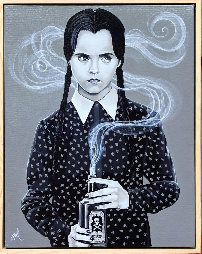 Dark_Art_Low_Brow_Wednesday_Addams_Mike_Bell_Painting
